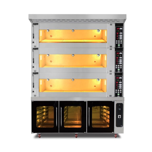 Piec piekarniczy modułowy 3-komorowy, elektryczny, 39,6 kW, 400V, 1660x1400x2170