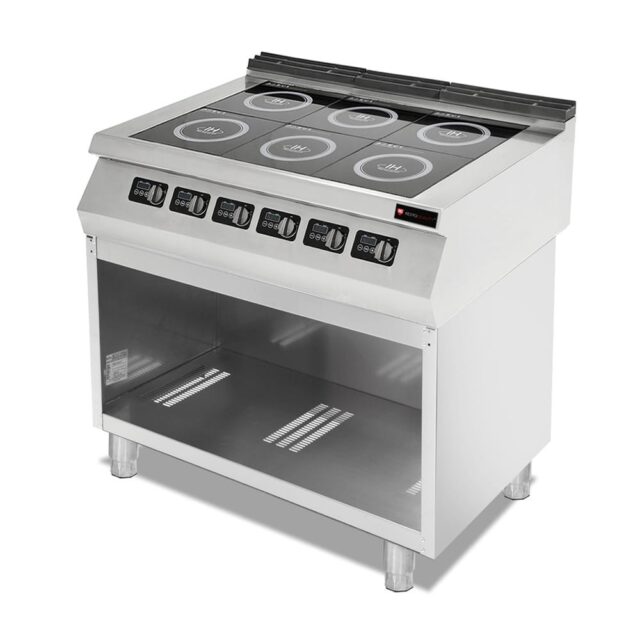 Kuchnia indukcyjna, 6-palnikowa, 18 kW, 400V, podstawa otwarta, linia 700