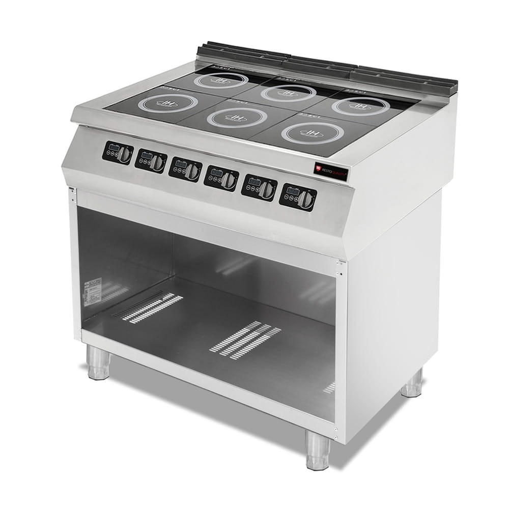 Kuchnia indukcyjna, 6-palnikowa, 18 kW, 400V, podstawa otwarta, linia 700