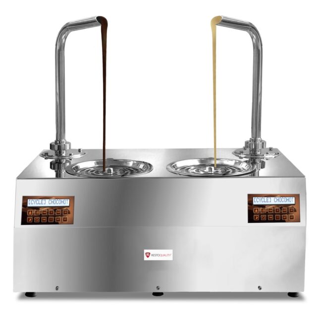 Dyspenser do czekolady, nastawny, dwa zbiorniki 5,5 kg, 1,9 kW, 230V, 740x460x820 mm
