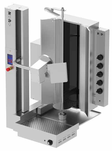 Kebab automatyczny elektryczny, gyros automatyczny, wsad 100 kg, 5 palników