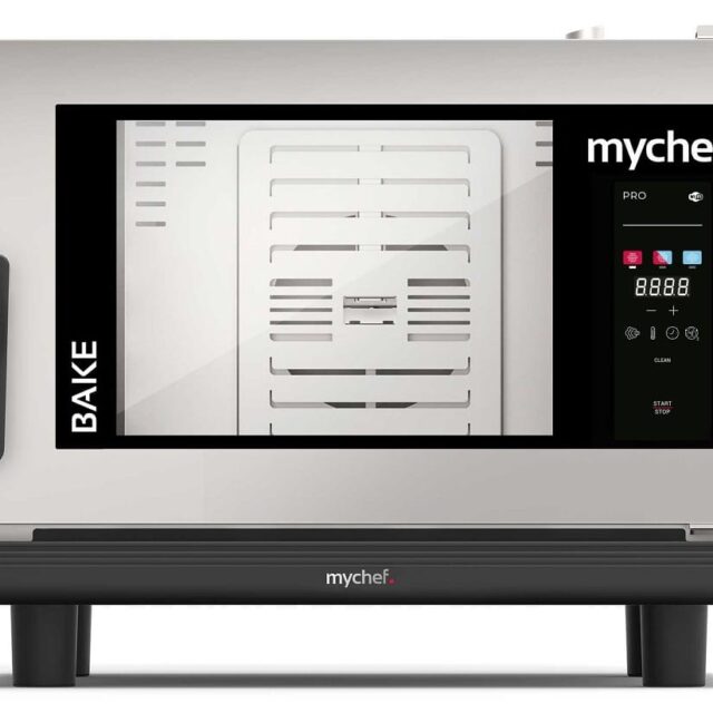 Piec konwekcyjno-parowy elektryczny, piekarniczo-cukierniczy, automatyczny system myjący, 4x600x400, 7,3 kW, 400 V, Mychef BAKE PRO 4E