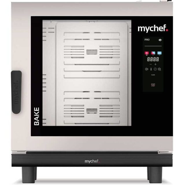 Piec konwekcyjno-parowy elektryczny, piekarniczo-cukierniczy, automatyczny system myjący, 6x600x400, 12,6 kW, 400 V, Mychef BAKE PRO 6E