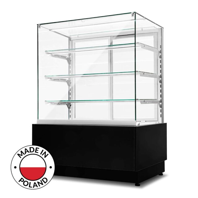 Witryna cukiernicza chłodnicza Dolce Visione Premium 900, wnętrze ze stali nierdzewnej, 900x670x1300 mm