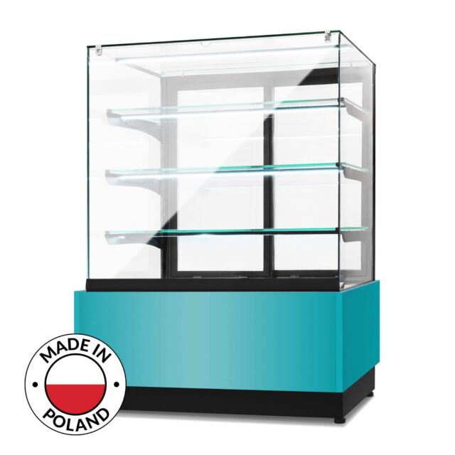 Witryna cukiernicza neutralna Dolce Visione Neutro Premium 1300, podświetlany cokół, 1300x670x1300 mm