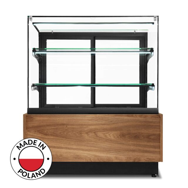 Witryna cukiernicza neutralna Dolce Visione Breve Neutro Premium 900, podświetlany cokół, wersja obniżona, 900x670x1110+/-10 mm