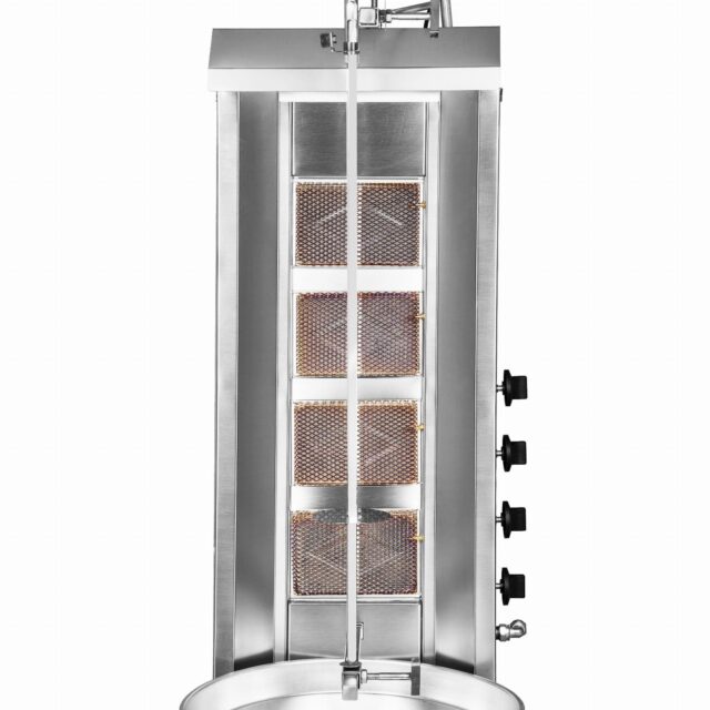 Gyros, opiekacz gazowy do kebaba, 4 palniki, wsad do 60kg, Linia Budget