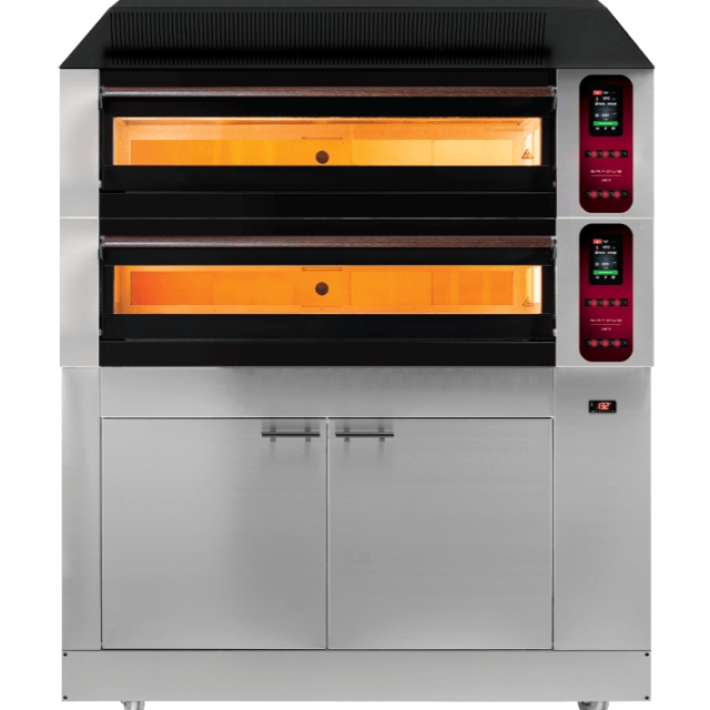 Piec elektryczny do pizzy, dwukomorowy, z garownikiem, 9x30 cm (COMP - 2CL L9)