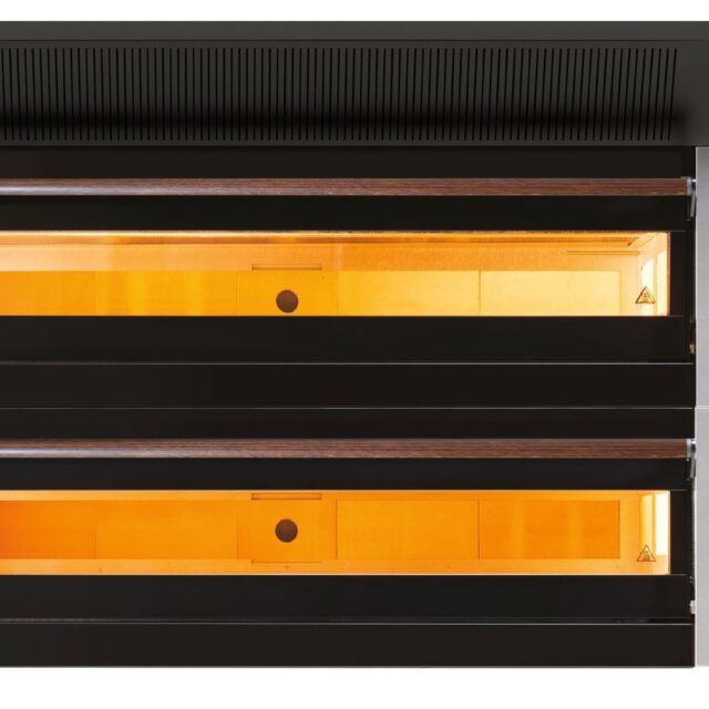 Piec elektryczny do pizzy, dwukomorowy, z podstawą z prowadnicami na blachy, 9x30 cm (COMP - 2ST M9)
