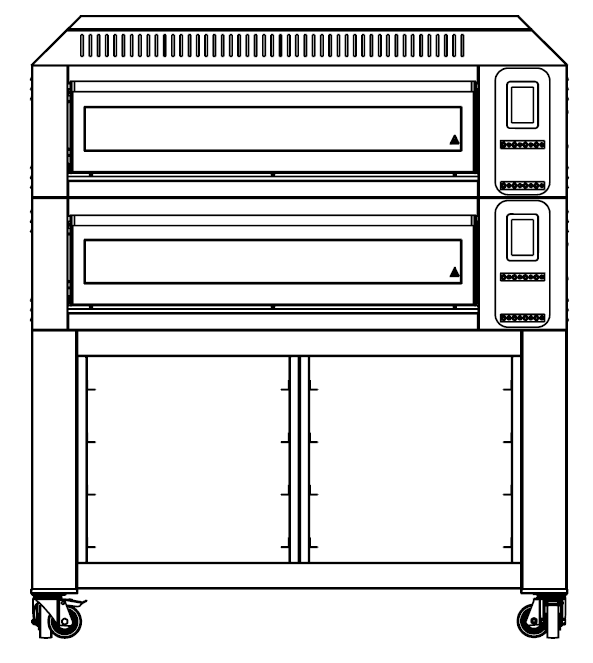 Piec elektryczny do pizzy, dwukomorowy, z podstawą z prowadnicami na blachy, 9x30 cm (COMP - 2ST M9) - obrazek 2