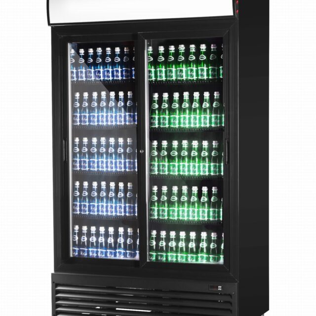 Szafa chłodnicza przeszklona RQ801SL-BLACK, 800l, drzwi przesuwne, czarna (SD801SL)