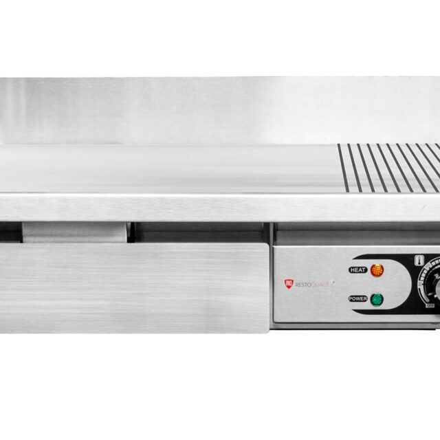 Płyta grillowa elektryczna, 2/3 gładka 1/3 ryflowana, nastawna, 3 kW, 550x430x250 mm
