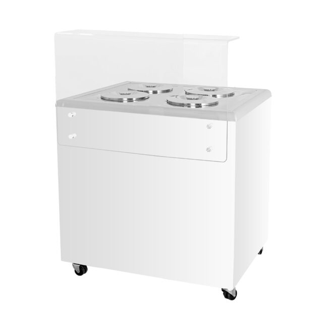 Dystrybutor do lodów, witryna do lodów, konserwator, retro, 4 tub, okrągłe kuwety, 843x670x895 mm (GELATO POZETTI 4)
