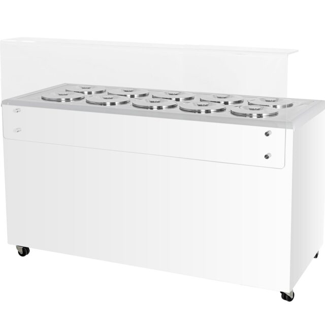 Dystrybutor do lodów, witryna do lodów, konserwator, retro, 10 tub, okrągłe kuwety, 1503x670x895 mm (GELATO POZETTI 10)