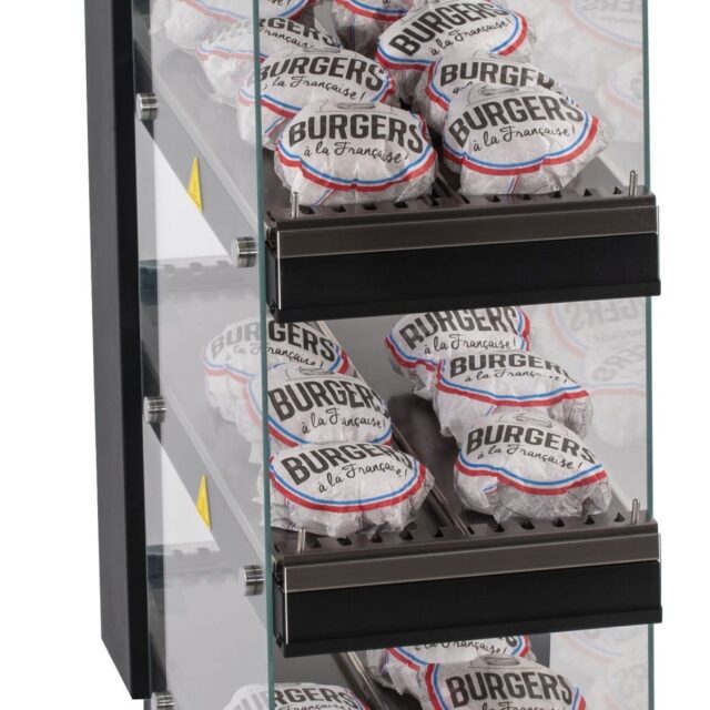 Podgrzewacz do burgerów, witryna grzewcza, trzy półki, 1,29 kW, 350x739x952 mm