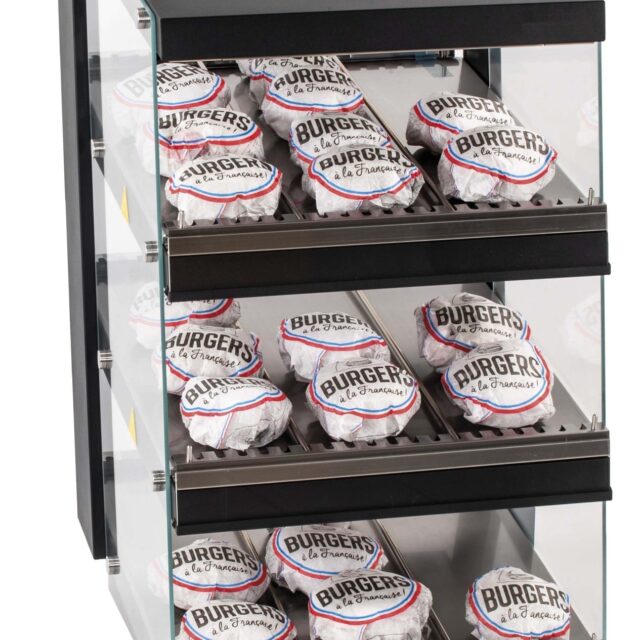 Podgrzewacz do burgerów, witryna grzewcza, trzy półki, 1,47 kW, 550x739x952 mm