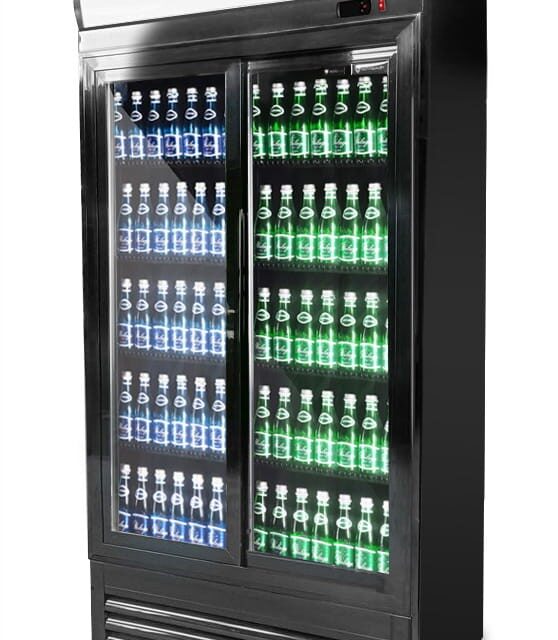 Szafa chłodnicza przeszklona RQ800SL, 2-drzwiowa, drzwi przesuwne, 630 l, 925x695x2010 mm