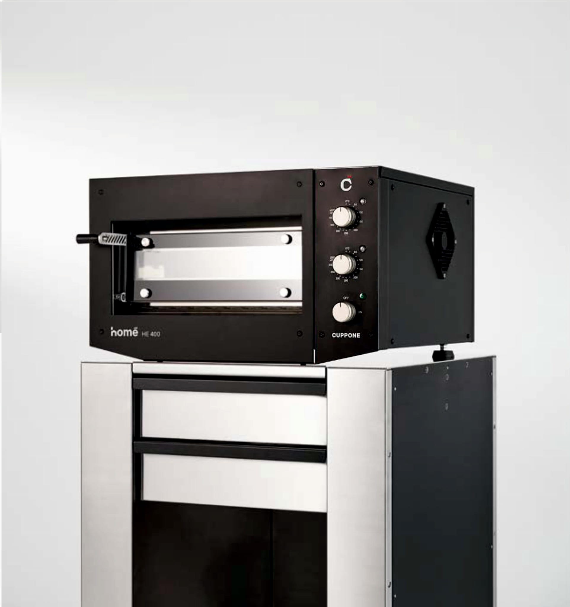 Piec do pizzy elektryczny Cuppone Home HE 400, jednokomorowy, panel manualny, 400x400 mm, czarny