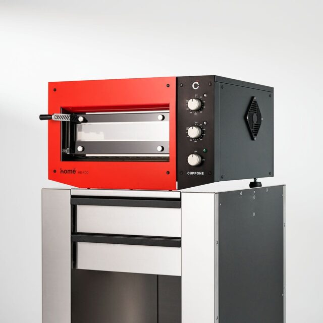 Piec do pizzy elektryczny Cuppone Home HE 400, jednokomorowy, panel manualny, 400x400 mm, HE400/1 TM/FR czerwony)
