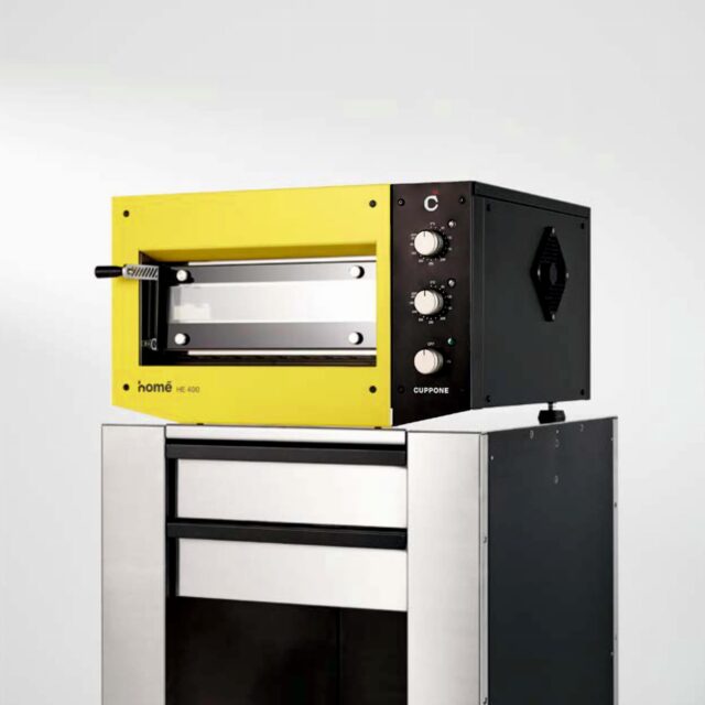 Piec do pizzy elektryczny Cuppone Home HE 400, jednokomorowy, panel manualny, 400x400 mm, żółty