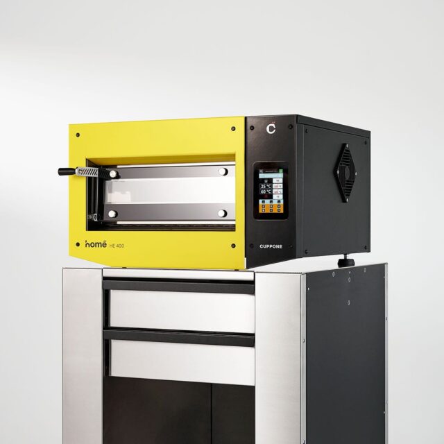 Piec do pizzy elektryczny Cuppone Home HE 400, jednokomorowy, panel dotykowy, 400x400 mm, żółty
