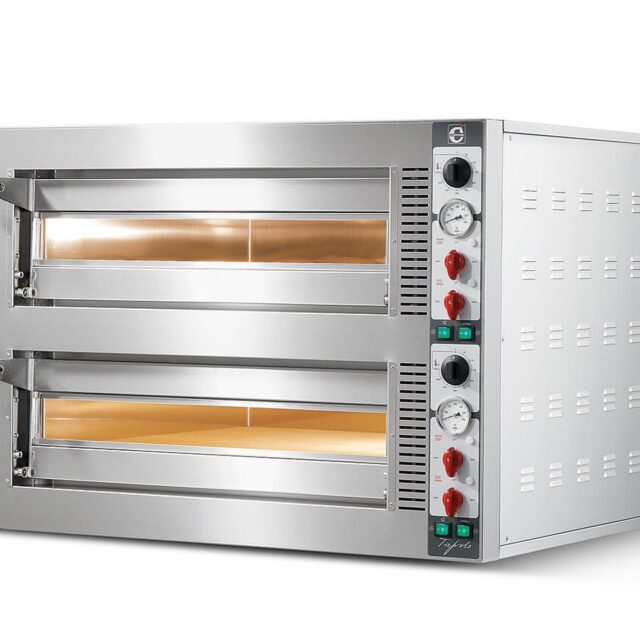 Piec do pizzy elektryczny Cuppone Tiepolo, dwukomorowy, 9+9x36