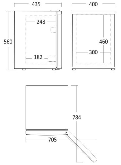 Lodówka, chłodziarka hotelowa minibar MB34BE, 40l (MB45) - obrazek 3