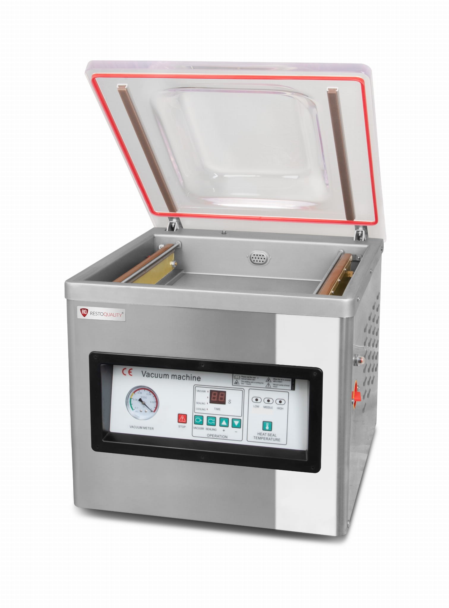 Pakowarka próżniowa komorowa, listwa 390+390 mm, pompa 20 m³/h, 1,5 kW, 485x530x500 mm - obrazek 2