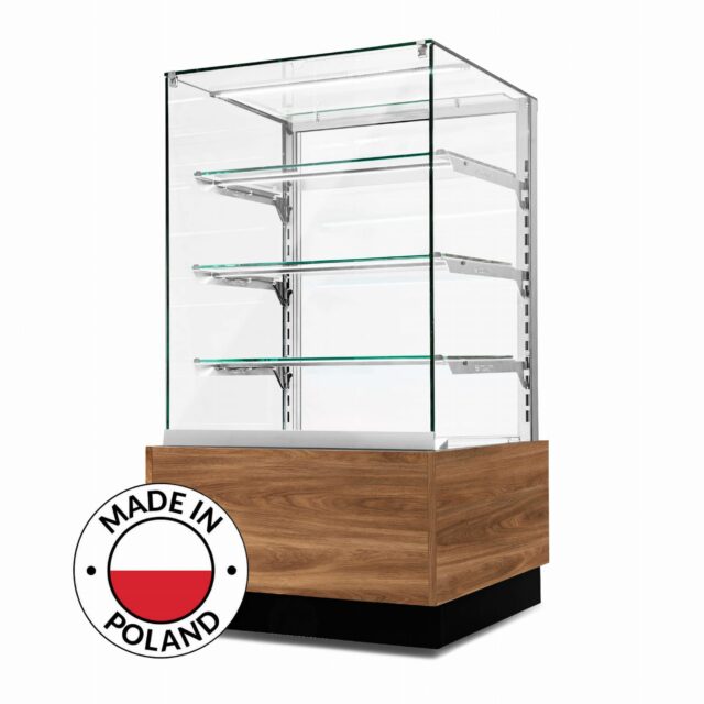 Witryna cukiernicza chłodnicza Dolce Visione Premium 700, wnętrze ze stali nierdzewnej, 700x670x1300 mm