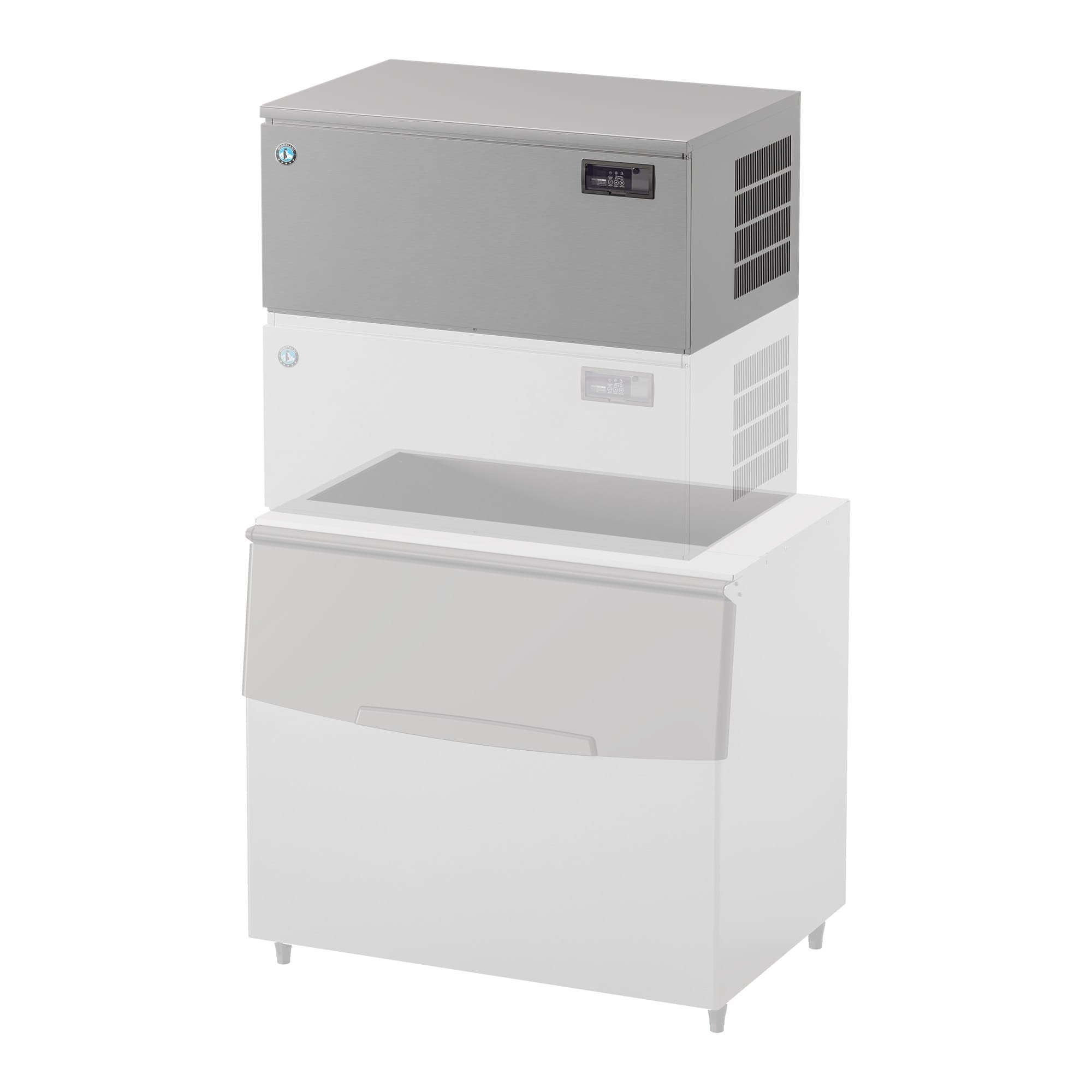 Kostkarka do lodu Hoshizaki IM-240DWPE-U-23, 210 kg/24h, chłodzona wodą, sanityzacja UVC, kostka sześcian, 28x28x23 mm - obrazek 2