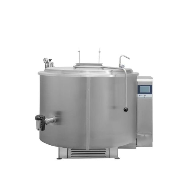 Kocioł warzelny gazowy z grzaniem pośrednim, opcja mieszadła, ekran dotykowy, 48 kW, 300 l, 1320x1330x940 mm