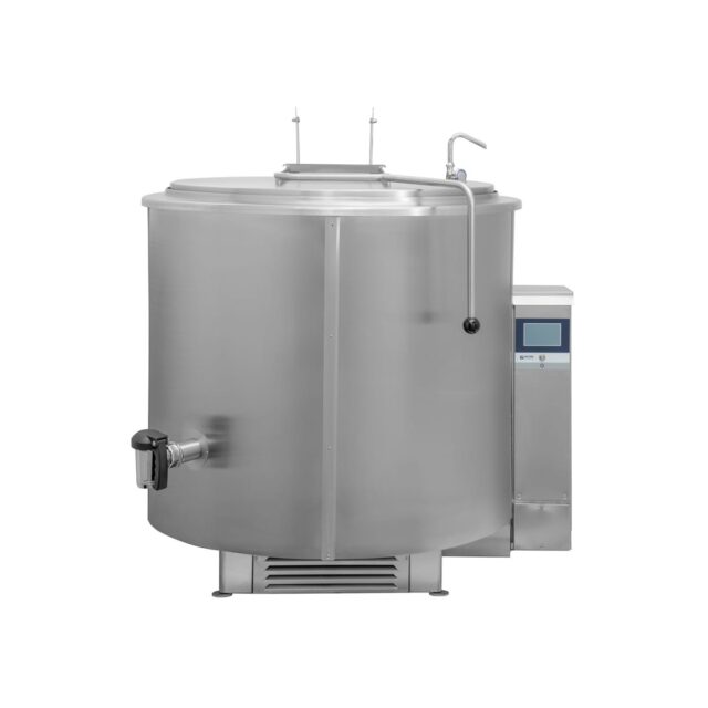 Kocioł warzelny gazowy z grzaniem pośrednim, opcja mieszadła, ekran dotykowy, 48 kW, 500 l, 1320x1330x1080 mm