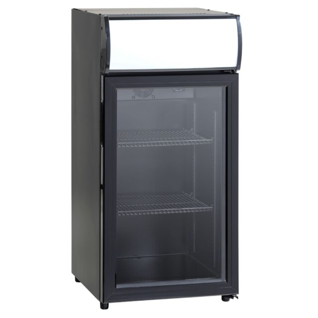 Szafa chłodnicza przeszklona SC81BE, czarna, LED, 60l