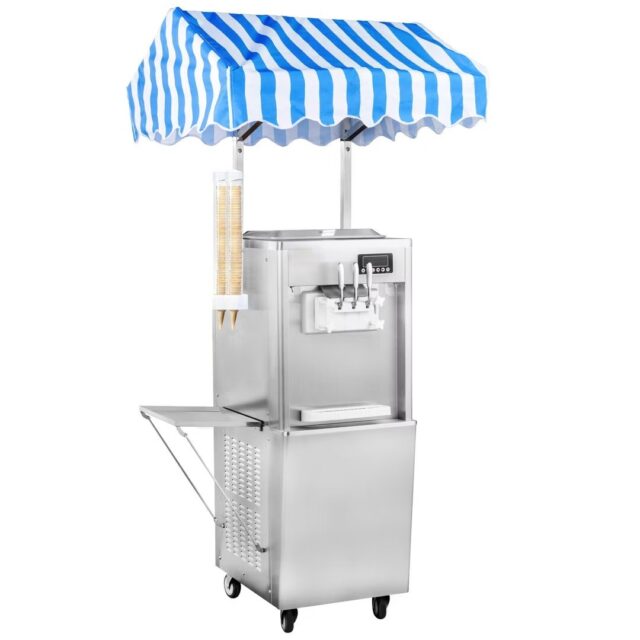 Maszyna do lodów włoskich RQMG22, 2 smaki +mix, automat do lodów, nocne chłodzenie, pompa napowietrzająca, 2x7 l