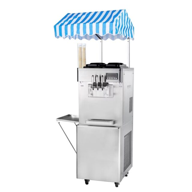 Maszyna do lodów włoskich RQMG33, 2 smaki +mix, automat do lodów, nocne chłodzenie, pompa napowietrzająca, 2x13 l