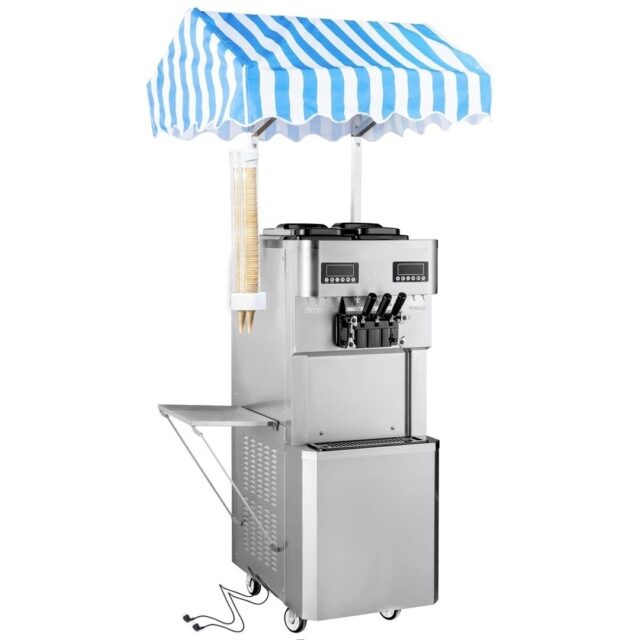Maszyna do lodów włoskich RQMG36, 2 smaki +mix, automat do lodów, nocne chłodzenie, pompa napowietrzająca, 2x13 l, 2x230 V
