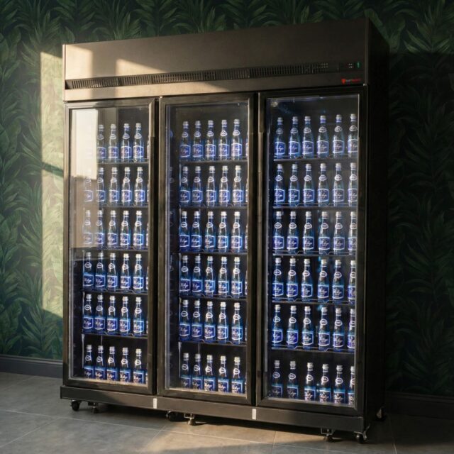 Szafa chłodnicza 3-drzwiowa przeszklona RQ1180-BLACK Resto Quality, czarna, drzwi skrzydłowe, 1650x631x2000 mm, 1181 l