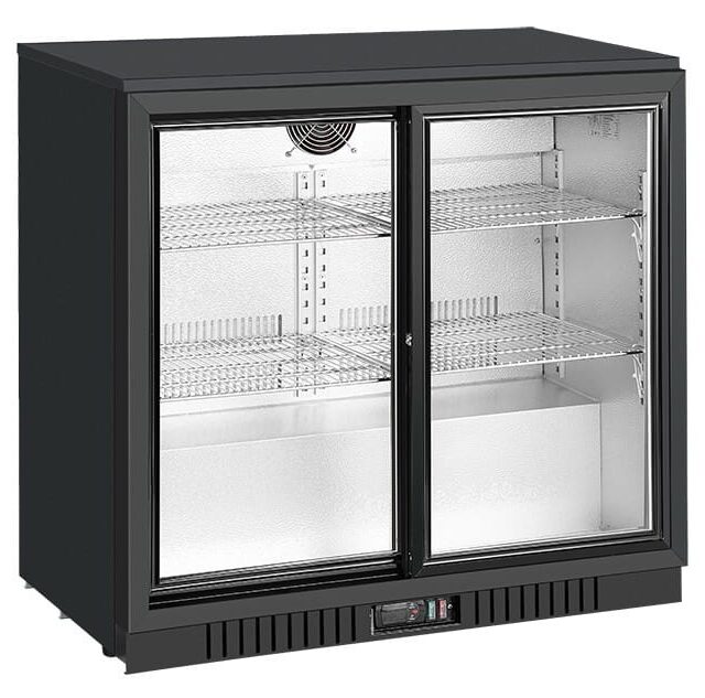 Barowa szafa chłodnicza, chłodziarka podblatowa, 2-drzwiowa, drzwi przesuwne, 198 l, SC211SLE (RQ-208SC)