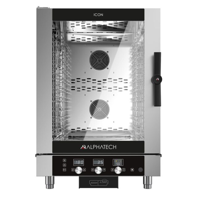 Piec konwekcyjno-parowy ICET101E, automatyczny system myjący, 10x GN 1/1, 10x 600x400, Alphatech by Lainox, sterowanie elektroniczne