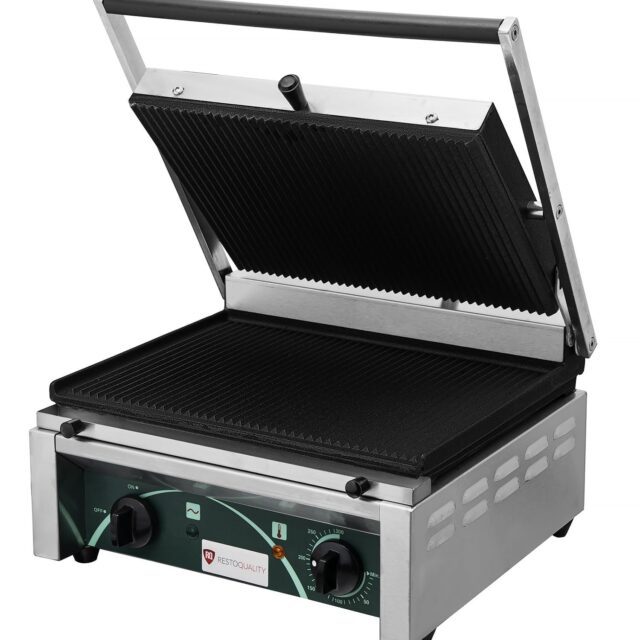 Grill elektryczny kontaktowy panini RN101-A, 2 płyty ryflowane
