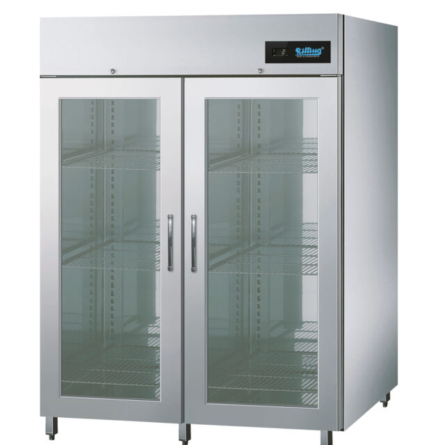 Szafa chłodnicza linia 1300 GN 2/1, 2-drzwiowa przeszklona, 1390x810x2020 mm, centralne chłodzenie