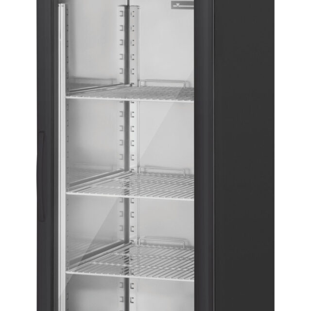 Szafa mroźnicza linia 650 GN 2/1 czarna, drzwi szklane, 695x810x2020 mm