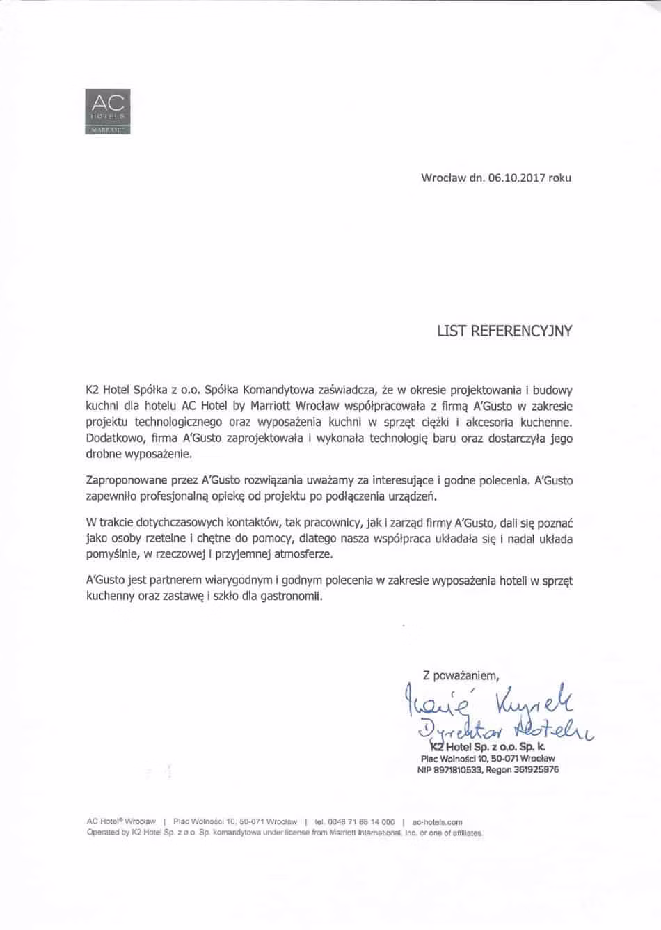 Referencja: ac hotel marriott wroclaw
