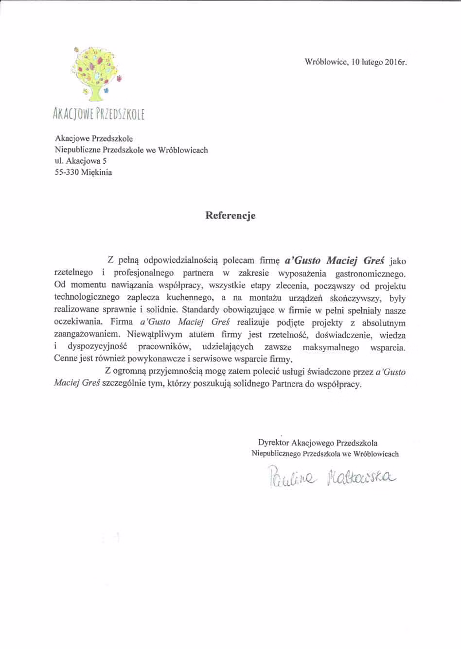 Referencja: akacjowe przedszkole