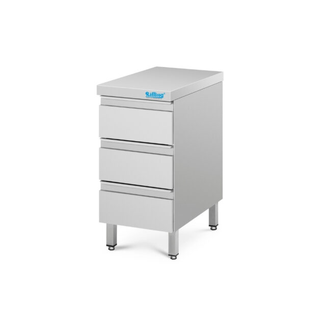 Blok 3 szuflad - głębokość 600 mm, 400x600x850 mm, szafka z blatem bez rantu tylnego