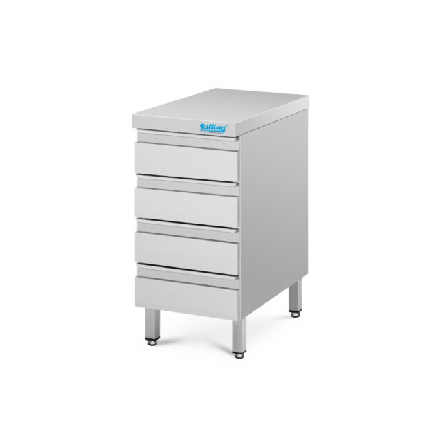 Blok 4 szuflad - głębokość 600 mm, 400x600x850 mm, szafka z blatem bez rantu tylnego