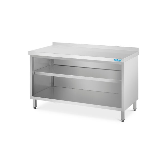 Szafka do pracy otwarta - głębokość 600 mm, 1500x600x850 mm, blat z rantem tylnym (C)